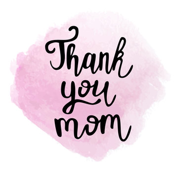 Vector illustration of 'Thank you mom' text
