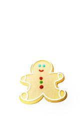 Christmas cookies on wooden table. Isolated