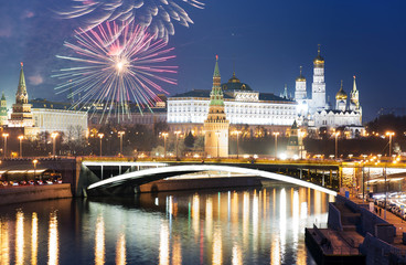 Fireworks over Moscow, Russia