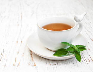 Cup of tea with mint
