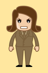 Angry Cartoon Female Boss