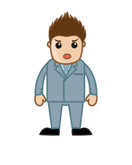 Angry Modern Cartoon Businessman