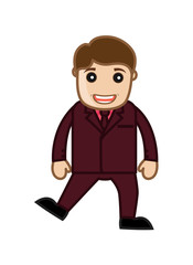 Happy Cartoon Businessman Dancing