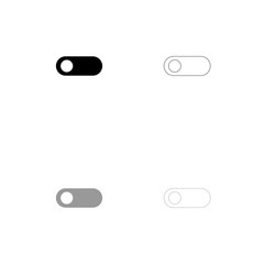 Toggle switch black and grey set icon .