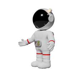 astronaut, 3d cartoon man presenting