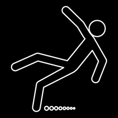 Man slip fall it is icon .