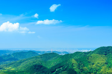 平尾台から眺める北九州市