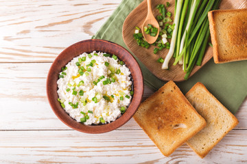Goat cream cheese with green onions, dip sauce
