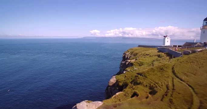 Aerial, Dunnet Head Coastline, Scotland - Graded Version