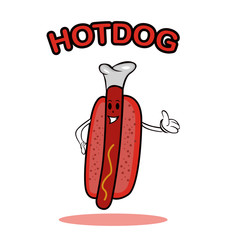 Hotdog mascot logo. Hotdog vector illustration.