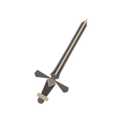 Sword vector icon illustration white weapon medieval isolated ancient antique black dagger design game