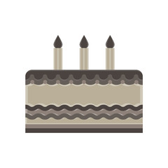 Cake birthday vector illustration happy celebration sweet icon dessert cartoon isolated candle