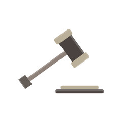 Hammer of a judge gavel vector flat icon act bid bidder black crime design legal law logo