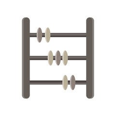Abacus vector flat icon isolated. Education tool design arithmetic learn math panel retro row