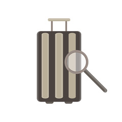 Baggage vector flat icon. Luggage travel bag isolated case design element graphic illustration retro sign suitcase