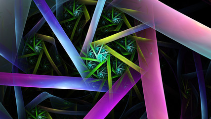Colored flashes. Chaos bright sparks. 3D surreal illustration. Sacred geometry. Mysterious psychedelic relaxation pattern. Fractal abstract texture. Digital artwork graphic astrology magic
