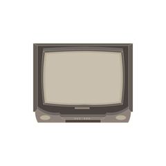 Vector retro TV flat icon isolated. Vintage television front view illustration. Electric design display