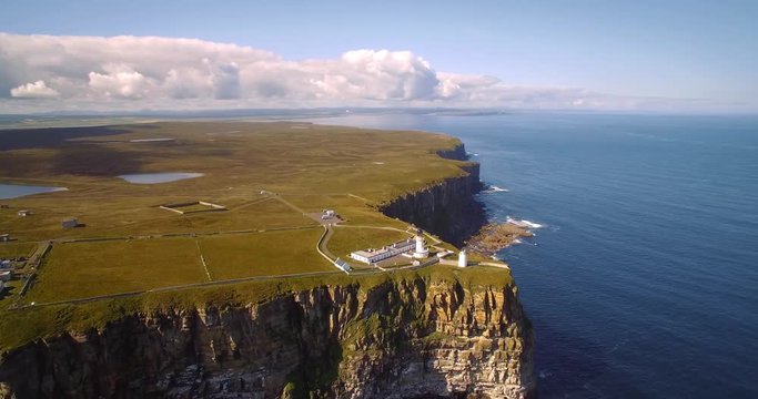 Aerial, Dunnet Head Coastline, Scotland - Graded Version