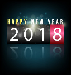 Happy new year 2018 greeting card