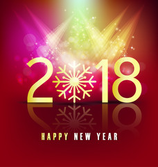 Happy new year 2018 greeting card