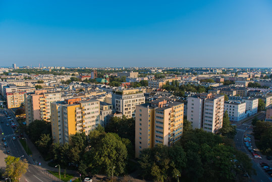 bloki mieszkania panorama, Warszawa