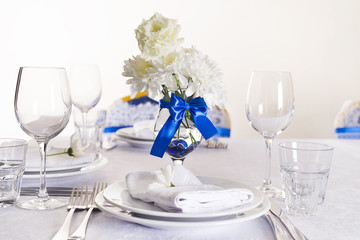 Wedding table decorated