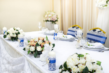 Wedding table decorated