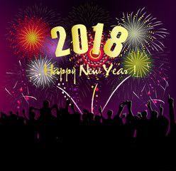 Happy new year 2018 greeting card