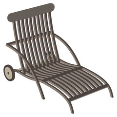Flat chair recliner vector lounge realistic office metal furniture style isolated