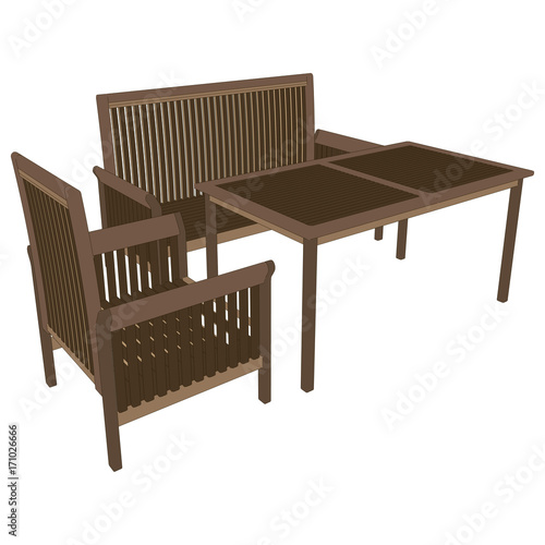 Table Restaurant Cafe Vector Illustration Icon Dinner Chair
