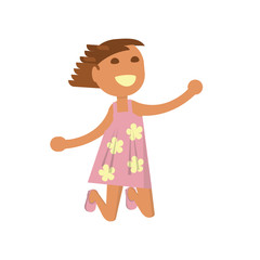 Happy girl is jumping