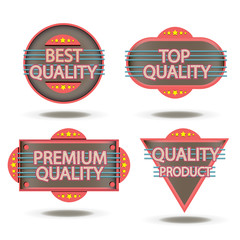 Badge retro vector stamp quality vintage label sticker design premium isolated realistic