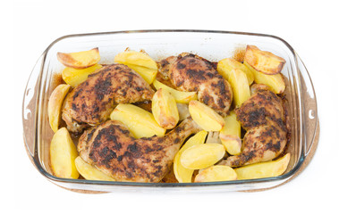 Hähnchenschenkel mit Kartoffeln