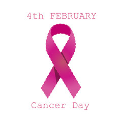 Cancer ribbon breast pink awareness vector icon isolated white symbol