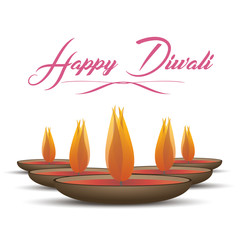 Vector illustration on the theme of the traditional celebration of happy diwali. Deepavali light and fire festival