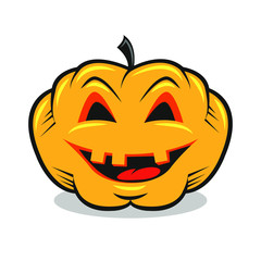 colored illustration of a fun pumpkin for halloween