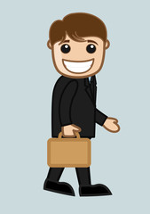 Cheerful Cartoon Employee