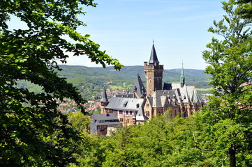 Blick vom Agnesberg auf das Schloss Wernigerode (Harz)