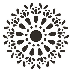 Wonderful Mandala Decoration Ornament. Black on White Background. 
