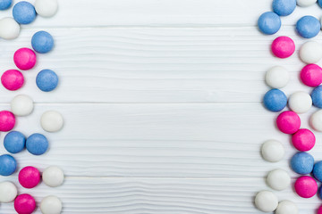 Frame from colorful mint candies