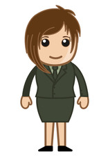 Cartoon Female Employee Character