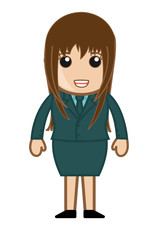 Smiling Cartoon Businesswoman