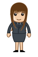 Beautiful Cartoon Businesswoman