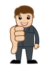 Businessman Showing Thumb Down