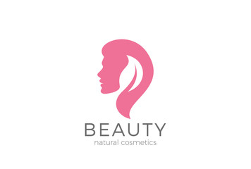 Woman silhouette Leaf Logo vector. Beauty SPA salon Cosmetics