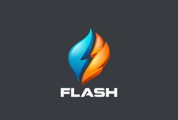 Flash thunderbolt Power Logo vector. Alternative Energy icon