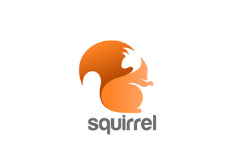 Squirrel Logo abstract vector. Wild Animals Zoo Logotype icon