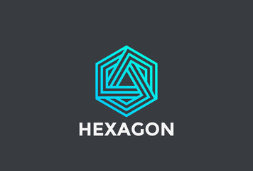 Hexagon Triangle Logo looped infinity vector Linear Corporate