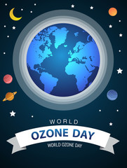 Naklejka premium World or international ozone day vector design for poster and greeting background design