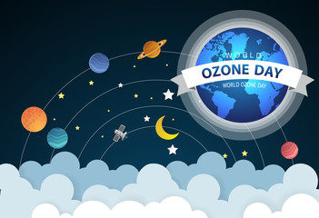 World or international ozone day vector design for poster and greeting background design